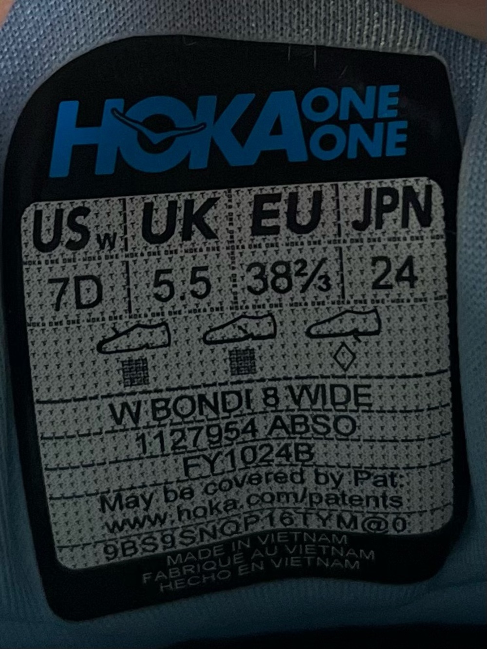 Hoka One One Bondi 8 Womens Size 7 Wide Running Shoes Sneakers Blue Purple - Picture 11 of 12